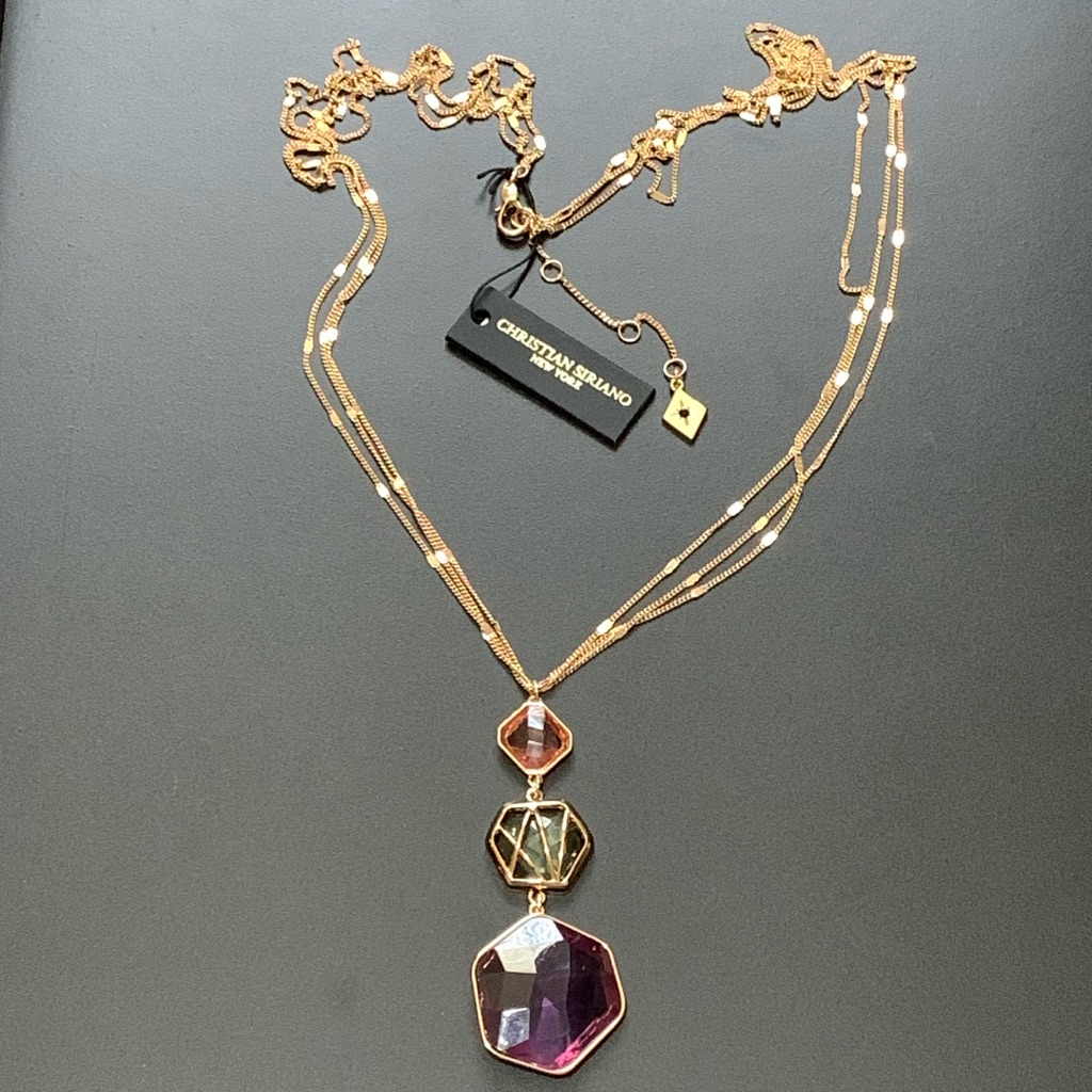Nwt Christian Siriano Gold Tone Pendant Necklace 15$